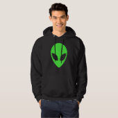 Groene Alien Head 90's Style Funny Alien Hoodie (Voorkant volledig)