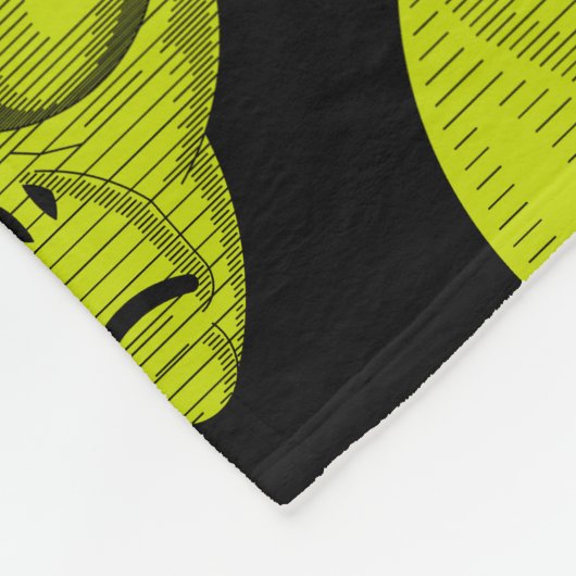 Groene Alien Head Fleece Deken (Hoek)