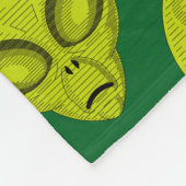 Groene Alien Head Fleece Deken (Hoek)