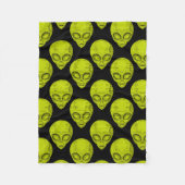 Groene Alien Head Fleece Deken (Voorkant)