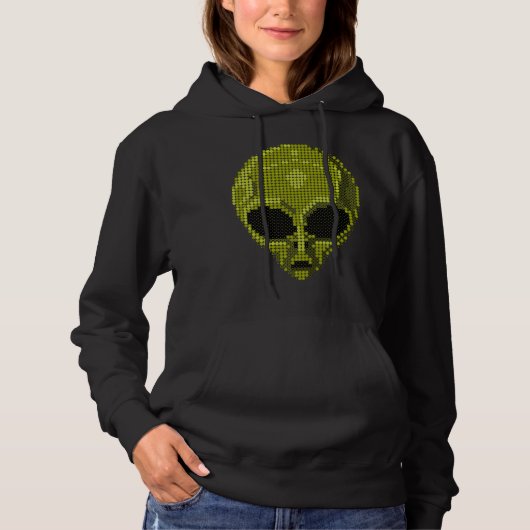 Groene Alien Head Hoodie (Voorkant)