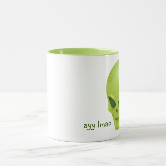 Groene Alien Head Mok (ayy lmao) (Midden)