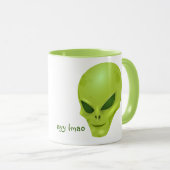 Groene Alien Head Mok (ayy lmao) (Voorkant rechts)