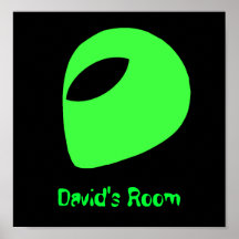 Groene Alien Head-Poster/Afdruk