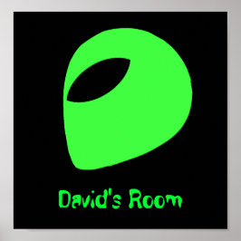 Groene Alien Head-Poster/Afdruk Poster