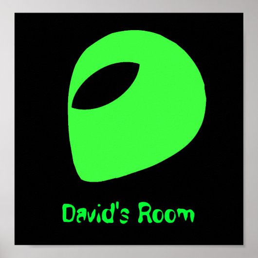 Groene Alien Head-Poster/Afdruk Poster (Voorkant)