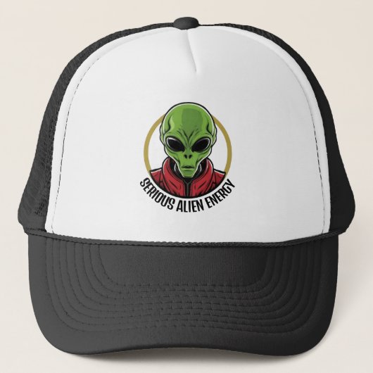 Groene Alien Hoed Trucker Pet (Voorkant)