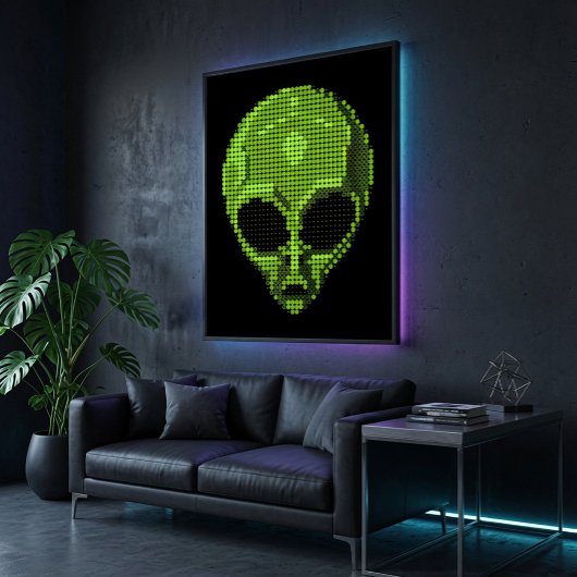 Groene Alien Hoofd Glanzende Poster