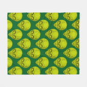 Groene Alien Hoofd Plaid Deken (Voorkant (Horizontaal))