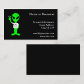 Groene Alien: "I Love Earth" Visitekaartje (Voorkant / Achterkant)