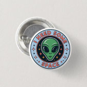 Groene Alien Ik Heb Wat Ruimte Nodig Retro Grafisc Ronde Button 3,2 Cm (Voorkant /achterkant)