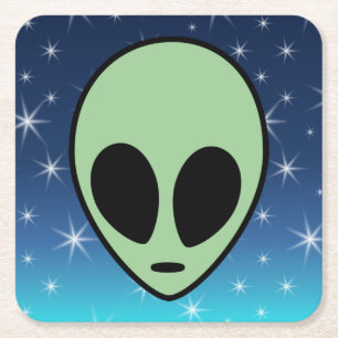 Groene Alien Kartonnen Onderzetters