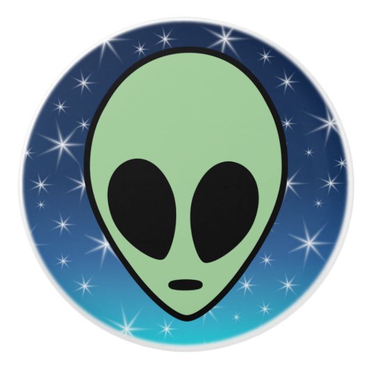 Groene Alien Keramische Knop (Voorkant)