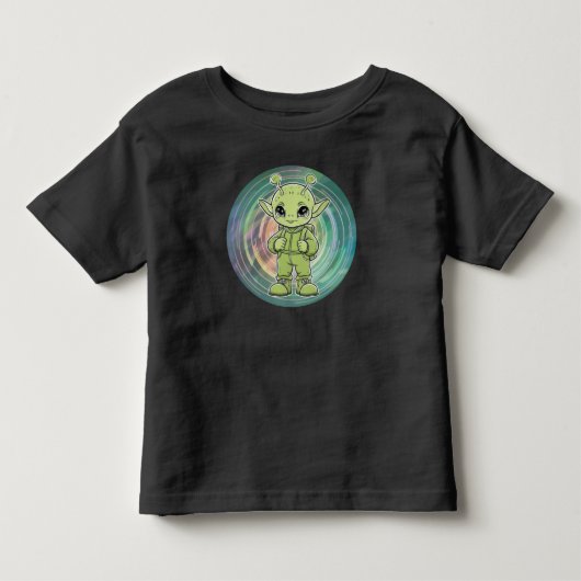 Groene Alien Kinder Shirts (Voorkant)