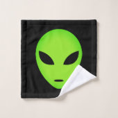 Groene alien martian badhanddoek set bad handdoek (Wasdoekje)