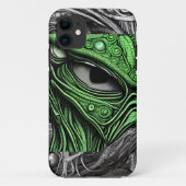 Groene Alien met Degeneratieve Lijnen Achtergrond Case-Mate iPhone Case (Achterkant)