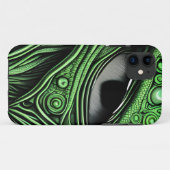 Groene Alien met Degeneratieve Lijnen Achtergrond Case-Mate iPhone Case (Achterkant (horizontaal))