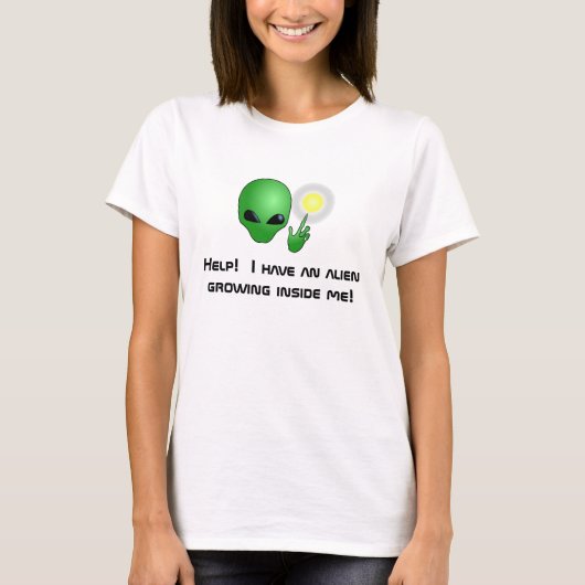 Groene Alien-moederschap T-Shirt (Voorkant)