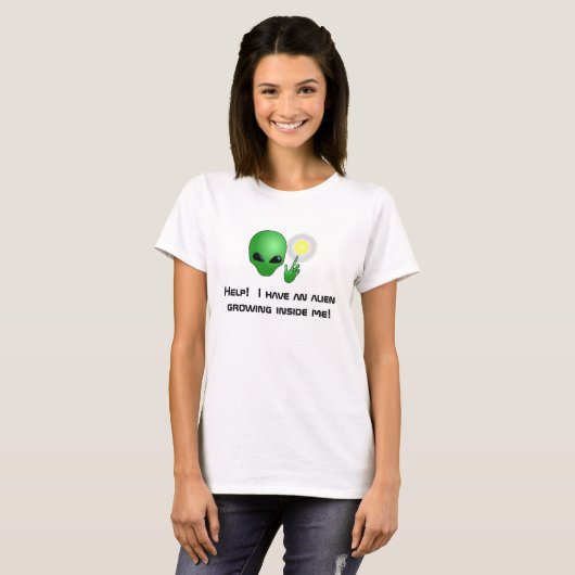 Groene Alien-moederschap T-Shirt (Voorkant volledig)