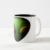 Groene Alien-mok Tweekleurige Koffiemok (Voorkant rechts)