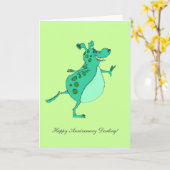 Groene Alien Overslaan - Gefeliciteerd met jullie Kaart (Gele Bloem)