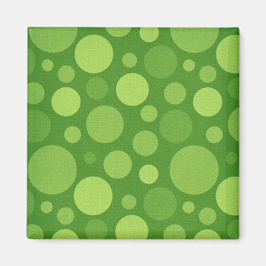 Groene Alien Polka Bubbel Stippen Magneet (Voorkant)