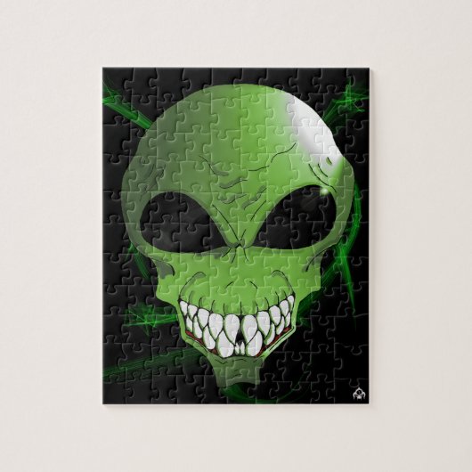 Groene Alien-puzzel Legpuzzel (Verticaal)