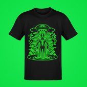 Groene Alien Ruimtevaartuig Ruimteschip Cool Retro T-shirt