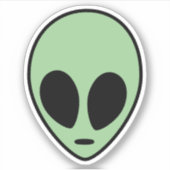 Groene Alien Sticker (Voorkant)