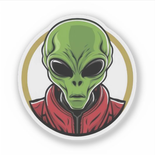 Groene Alien Sticker (Voorkant)