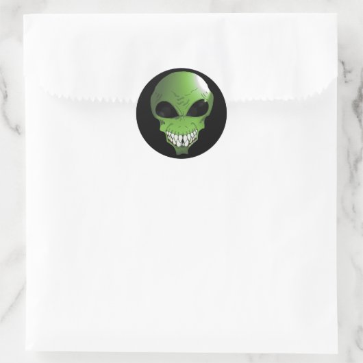 Groene Alien Sticker blad (Tas)