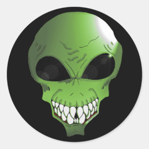 Groene Alien Sticker blad