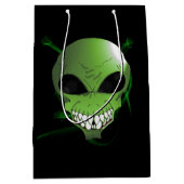 Groene Alien-tas met aangepast cadeau Medium Cadeauzakje (Voorkant)
