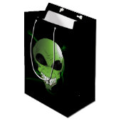 Groene Alien-tas met aangepast cadeau Medium Cadeauzakje (Voorkant Gekanteld)