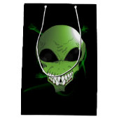 Groene Alien-tas met aangepast cadeau Medium Cadeauzakje (Achterkant)