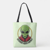 Groene Alien Tote Bag (Achterkant)