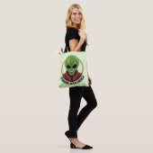 Groene Alien Tote Bag (Op model)