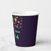 Groene Alien UFO Naam toevoegen Leeftijd Verjaarda Papieren Bekers (Links)