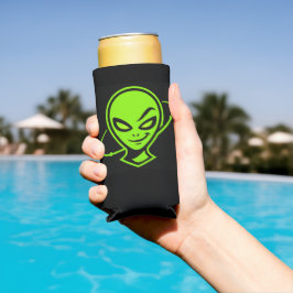 Groene Alien Veel Geluk Seltzer Blikjeskoeler