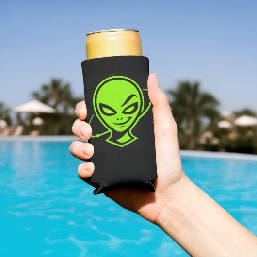 Groene Alien Veel Geluk Seltzer Blikjeskoeler (Insitu Zwembad)