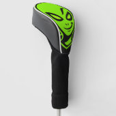 Groene Alien Veel Succes Golfheadcover (Schuin)