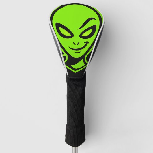 Groene Alien Veel Succes Golfheadcover (Voorkant)