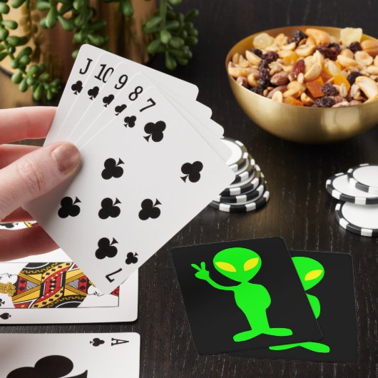 GROENE ALIEN VREDESKARTJES POKERKAARTEN (Insitu)