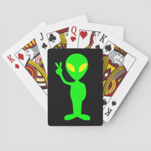 GROENE ALIEN VREDESKARTJES POKERKAARTEN