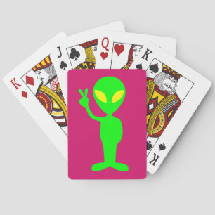 GROENE ALIEN VREDESKARTJES POKERKAARTEN