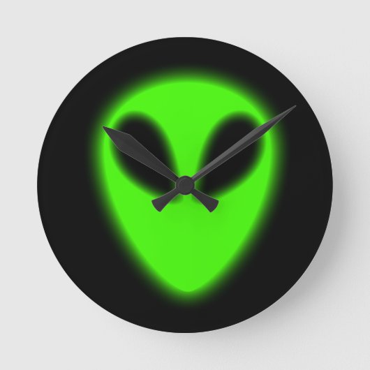 Groene Alien-wandkast Ronde Klok (Voorkant)