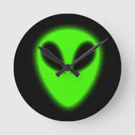 Groene Alien-wandkast Ronde Klok
