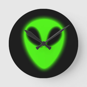 Groene Alien-wandkast Ronde Klok