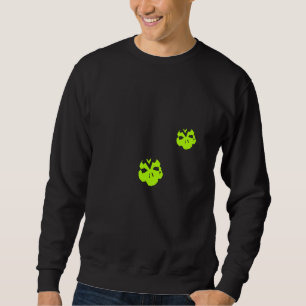 Groene aliens skulls spoken eng Halloween - zwart Trui