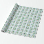 Groene alligator Baby pastel Waterverf Cadeaupapier (Uitgerold)